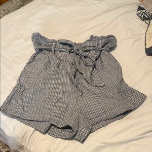 Striped Paperbag Waist Shorts